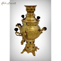 خرید آنلاین، سماور برنجی زغالی 2 لیتری مدل روسی، با ورق ضخیم 7 دهم و قلمزنی زیبا، ضمانت 12 ماهه، زیر قیمت بازار | هنرظریف