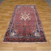 خرید آنلاین، قالیچه دستبافت بیجار کد 39132 نقشه زمینه بی نظیر با تقارن رنگ، 60 ساله و آنتیک، با قیمت مناسب | هنرظریف