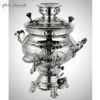 خرید آنلاین، سماور گازی برنجی 6 لیتری با آبکاری کروم و نیکل، دارای شیر گاز استاندارد، بادوام، زیر قیمت بازار | هنرظریف