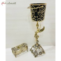 خرید آنلاین، سطل و جا دستمال کاغذی برنزی طرح فرشته بالدار و گل رز با پایه مد گل یاس بسیار خاص، زیر قیمت بازار | هنرظریف