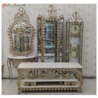 خرید آنلاین، سرویس چهار پارچه برنزی با طرح گل رز، بدون تغیر رنگ با ضمانت، زیر قیمت بازار | هنرظریف