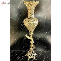 خرید، گلدان از جنس با طرح گل یاس و بسیار مجلسی، کمر باریک، زیر قیمت بازار | هنرظریف