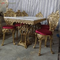 خرید آنلاین، میز غذا خوری برنزی 8 نفره مدل ساطنتی و صفحه سنگ مرمر کیفیت فوق العاده، زیر قیمت بازار | هنرظریف