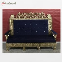 خرید آنلاین، مبل 7 نفره برنزی کف دوبل طرح طاووس بدنه کار شده با رنگ ثابت، طراحی جدید، زیر قیمت بازار | هنرظریف