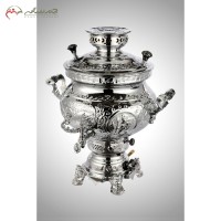 خرید آنلاین، سماور برنجی 8 لیتری نادیا با ضخامت 8 دهم و آبکاری شده، قلم دست زیبا، زیر قیمت بازار | هنرظریف