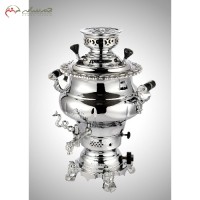 خرید آنلاین، سماور برنجی 6 لیتری گازی آبکاری شده، مدل ویکتوریا با ریختگی لبه، زیرق یمت بازار | هنرظریف