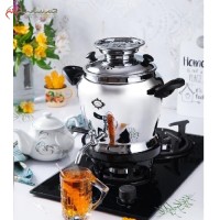 خرید، قیمت و مشخصات سماور روگازی 5 لیتری، جنس برنجی روکش دار مدل آبگینه با طراحی بسیار کاربردی و کم جا، دارای گارانتی - چترزندگی