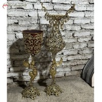 خرید آنلاین، ست گلدان و سطل زباله ی فوق زیبای طرح فرشته از جنس برنز درجه یک دارای گارانتی، با قیمت مناسب | هنرظریف