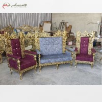 خرید آنلاین، مبل مدل سیمرغ از جنس برنز دارای کتیبه پهن و بدنه کارشده و رنگ پارچه به سلیقه مشتری، کیفیت عالی، زیر قیمت بازار | هنرظریف