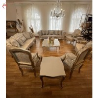 خرید آنلاین، مبلمان شکیل 9 نفره ی کلاسیک، پارچه و بدنه به انتخاب مشتری و کیفیت با ضمانت، با قیمت عالی | هنرظریف