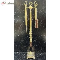 خرید آنلاین، پاشنه کش برنزی با پایه در طرح بدنه روم باستان، سه تیکه طلایی رنگ در ابعاد بزرگ، با قیمت مناسب | هنرظریف