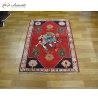 خرید آنلاین، فرش دستبافت آباده کد 39326 به رنگ لاکی و حاشیه کرمی، نقش زمینه متفاوت، زیر قیمت بازار | هنرظریف