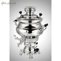 خرید آنلاین، سماور گازی برنجی 6 لیتری آبکاری شده با دسته های نسوز، زیبا و ساده، زیر قیمت بازار | هنرظریف