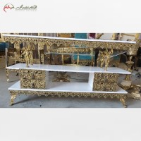 خرید آنلاین، میز تلویزیون برنزی 4 کشو باصفحه ام دی اف و طراحی متفاوت و شیک، به قیمت مناسب | هنرظریف
