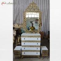 خرید آنلاین، درآور 4 کشو برنزی همراه با آینه و کشو های بغل، بسیار شیک و با کیفیت، زیر قیمت بازار | هنرظریف