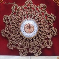 خرید آنلاین، ساعت دیواری از جنس برنج طراحی گل پر نقش و رنگ ثابت کیفیت عالی، زیر قیمت بازار | هنرظریف