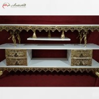 خرید آنلاین، میز تلویزیون برنزی 4 کشو کار شده و تسمه جدید وصفحه ام دی اف اعلاء با ضمانت رنگ بدنه، با قیمت عالی | هنرظریف