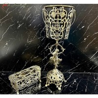 خرید، سطل و جا دستمالی بزرگ برنزی، مدل بانو بسیار زیبا و شیک، زیر قیمت بازار | هنرظریف