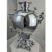 خرید، قیمت و مشخصات سماور گازی برنجی نقره ای براق و خیره کننده ارزان و با کیفیت _ هنرظریف