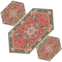 خرید، قیمت و مشخصات سری سه تکه رومیزی ترمه سالار قرمز، مدل 602، قیمت مناسب و با کیفیت _ هنرظریف