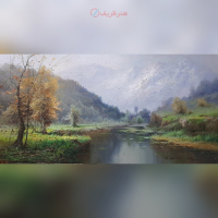 خرید و قیمت تابلو نقاشی یکروز کوهستانی زیبا با تکنیک رنگ روغن - هنرظریف